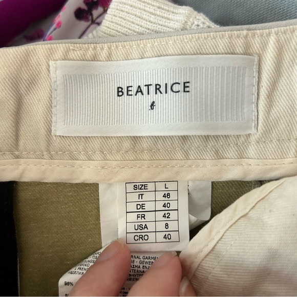 Beatrice B Met Faux Leather Culottes Cream Pants - Picture 6 of 10